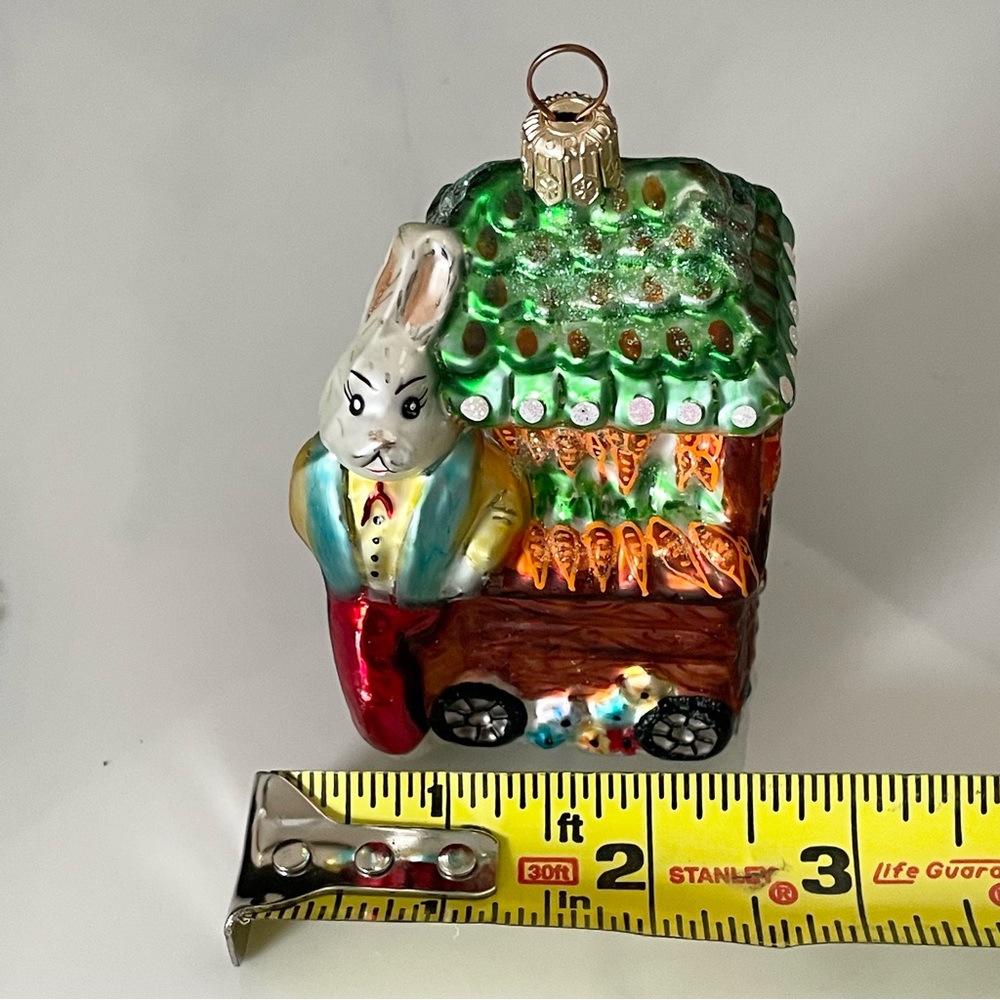 Carrot Cart Bunny Ornament by Christopher Radko - Picture 9 of 9
